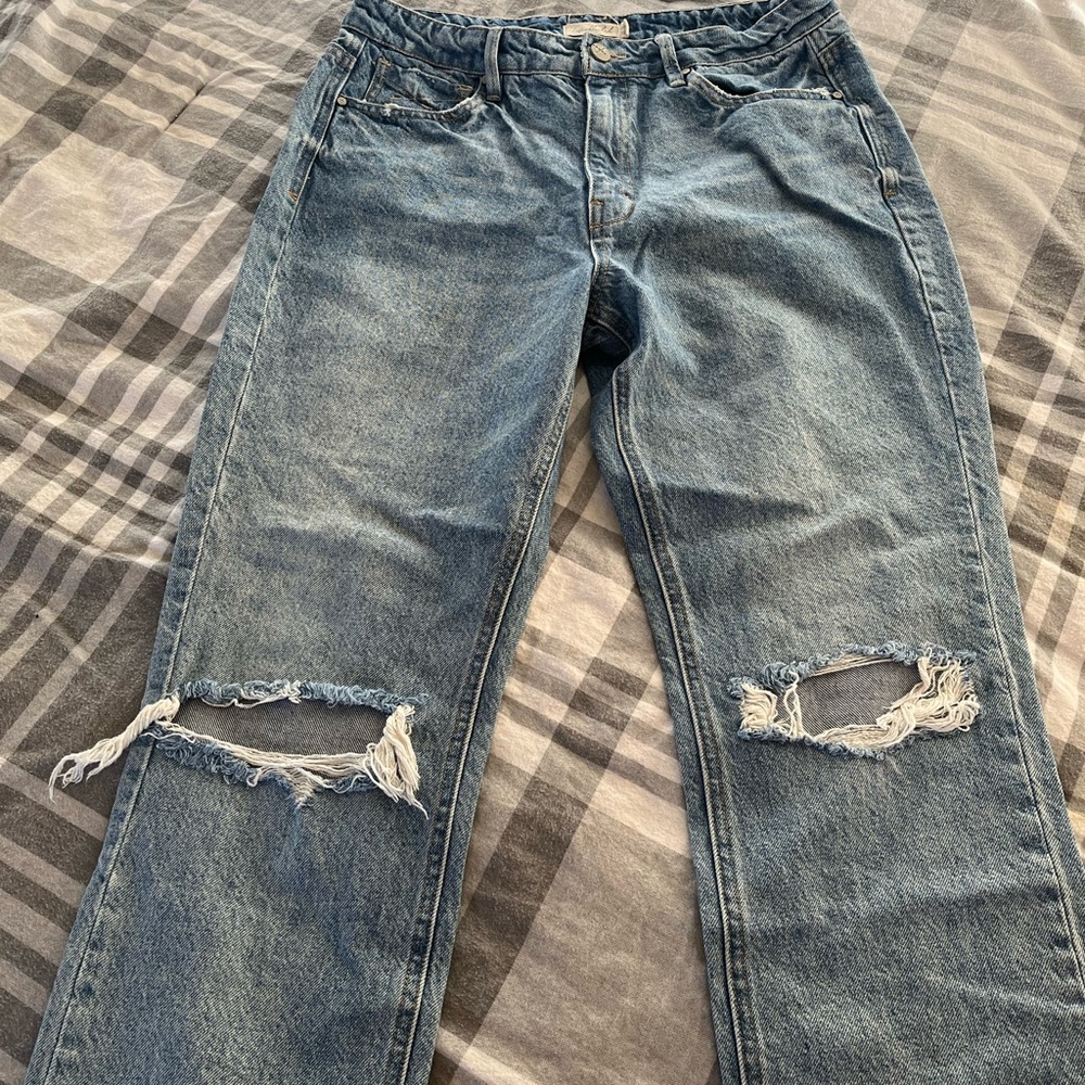 Unpublished Cleo+Wolf brand straight leg jeans, worn jeans, boot barn jeans - Picture 5 of 6